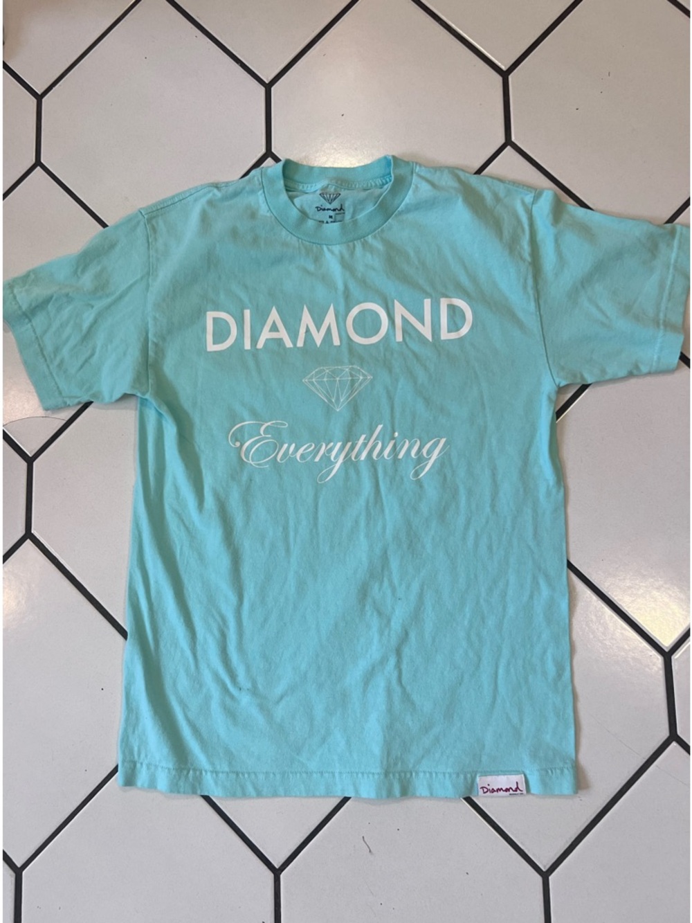 Diamond Supply Co.  T Shirt  in Light Aqua/turquoise Size Medium